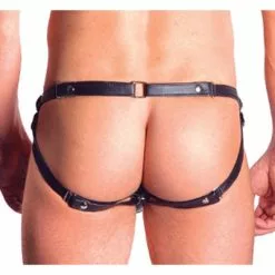 Mister B Leren Posing Pouch Twee Riemen Vlak -Goedkope KLEDING winkel B220200 b