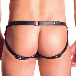 Mister B Leren Posing Pouch Twee Riemen Met Veters -Goedkope KLEDING winkel B220400 b