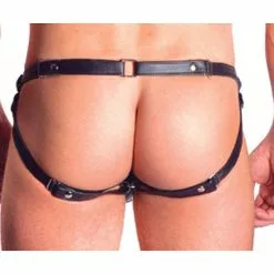 Mister B Leren Posing Pouch Drie Riemen Met Studs -Goedkope KLEDING winkel B221000 b