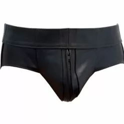 Mister B Leren Powerjock Met Zwarte Bies