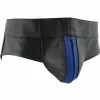 Mister B Leren Powerjock Met Blauw Bies 2 Mister B Leren Powerjock Met Blauw Bies -Goedkope KLEDING winkel B230111
