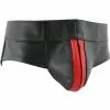 Mister B Leren Powerjock Met Rode Bies 2 Mister B Leren Powerjock Met Rode Bies -Goedkope KLEDING winkel B230131