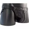 Mister B Leren Dubbele Pouch Jock Met Cockring En Rits -Goedkope KLEDING winkel B230602