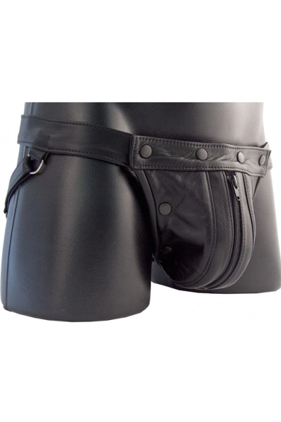 Mister B Leren Dubbele Pouch Jock Met Cockring En Rits 3 Mister B Leren Dubbele Pouch Jock Met Cockring En Rits