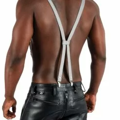 Mister B Leren Bretels Grijs -Goedkope KLEDING winkel B410570 b