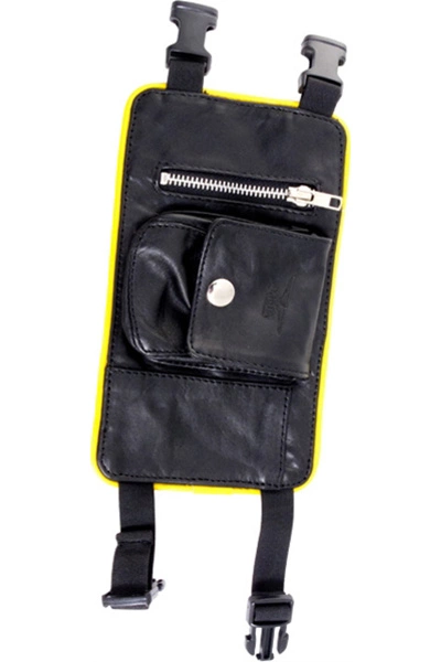 Mister B Lederen Party Portemonnee Gele Streep 3 Mister B Lederen Party Portemonnee Gele Streep