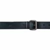 Mister B Leren Riem Gestikt 4cm Breed 75cm, Lang Zwart -Goedkope KLEDING winkel B420202
