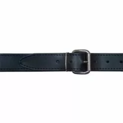 Mister B Leren Riem Gestikt 4cm Breed 75cm, Lang Zwart