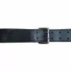 Mister B Leren Riem Gestikt 5cm Breed, 75 cm Lang Zwart -Goedkope KLEDING winkel B420302
