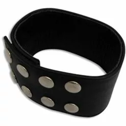 Mister B Brede Leren Armband Met Drukknopen