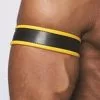 Mister B Leren Biceps Band Zwart - Geel -Goedkope KLEDING winkel B431403
