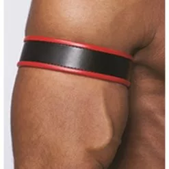 Mister B Leren Biceps Band Zwart - Rood