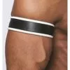 Mister B Leren Biceps Band Zwart - Wit