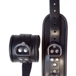 Mister B Leren Gevoerde Polsboeien Zwart