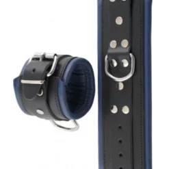 Mister B Leren Gevoerde Polsboeien Blauw