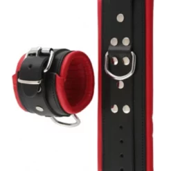 Mister B Leren Gevoerde Polsboeien Rood