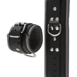 Mister B Leren Gevoerde Polsboeien Grijs