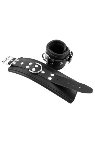 Mister B Leren Polsboeien Zwart - Zwart Padding 3 Mister B Leren Polsboeien Zwart - Zwart Padding