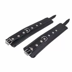 Mister B Leren Polsboeien Small Zwart