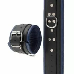 Mister B Leren Enkelboeien Zwart - Blauw Padding