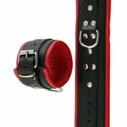 Mister B Leren Enkelboeien Zwart - Rood Padding
