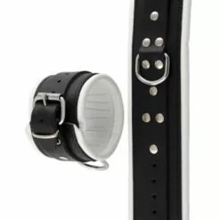 Mister B Leren Enkelboeien Zwart - Wit Padding