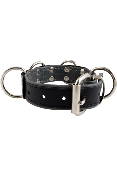 Slavenhalsband Met 4 D-ringen Grijs 3 Slavenhalsband Met 4 D-ringen Grijs