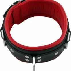 Leren Slavenhalsband Rood Gevoerd