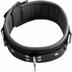 Leren Slavenhalsband Grijs Gevoerd