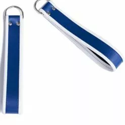 Mister B Leren Enkellussen - Blauw Witte Bies