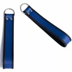 Mister B Leren Enkellussen - Blauw Zwarte Bies