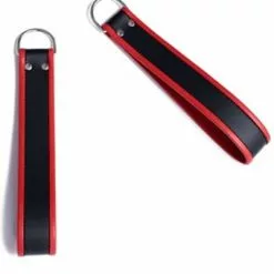 Mister B Leren Enkellussen - Zwart Rode Bies