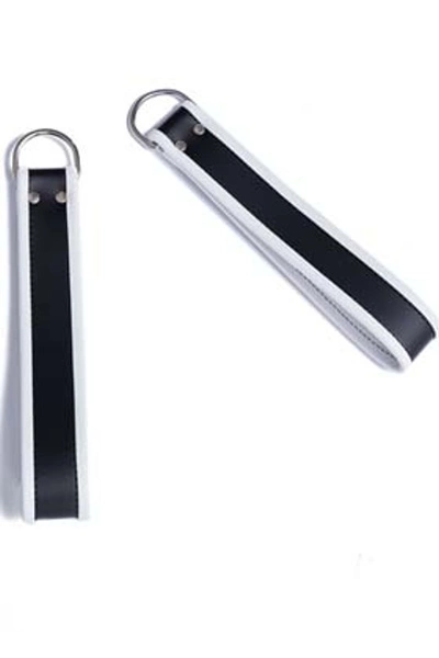 Mister B Leren Enkellussen - Zwart Witte Bies 3 Mister B Leren Enkellussen - Zwart Witte Bies