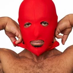 Mister B Lycra Masker Open Ogen En Mond - Rood
