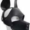 Mister B Leren Ruige Hondenmasker - Zwart Zwart