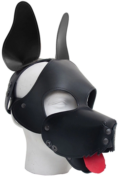 Mister B Leren Ruige Hondenmasker - Zwart Zwart 3 Mister B Leren Ruige Hondenmasker - Zwart Zwart