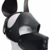 Mister B Leren Ruige Hondenmasker - Zwart Bruin