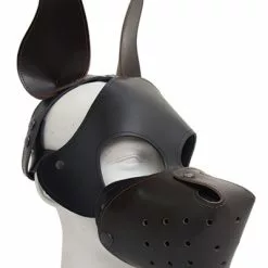 Mister B Leren Ruige Hondenmasker - Zwart Bruin -Goedkope KLEDING winkel B634342 b