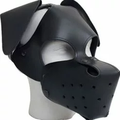 Mister B Leren Onderdanige Hondenmasker - Zwart -Goedkope KLEDING winkel B634346 b