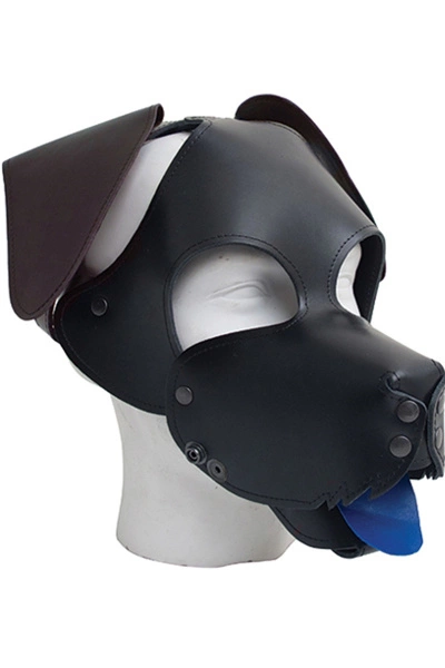Mister B Leren Onderdanige Hondenmasker - Zwart Bruin 3 Mister B Leren Onderdanige Hondenmasker - Zwart Bruin