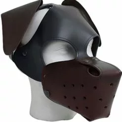 Mister B Leren Onderdanige Hondenmasker - Zwart Bruin 5 Mister B Leren Onderdanige Hondenmasker - Zwart Bruin -Goedkope KLEDING winkel B634347 b