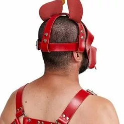 Mister B Leren Shaggy Dog Hood Circuit - Rood-geel -Goedkope KLEDING winkel B634354 b