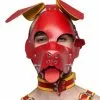Mister B Leather Circuit Floppy Dog Hood - Rood Geel