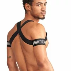 Mister B Urban Club Harnas X-back Striped Grey -Goedkope KLEDING winkel B824040 b