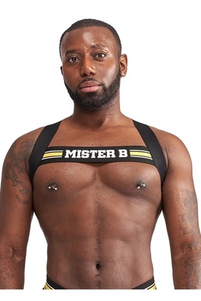 Mister B Urban Club Harnas X-back Gestreept Geel 3 Mister B Urban Club Harnas X-back Gestreept Geel