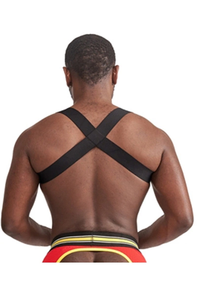 Mister B Urban Club Harnas X-back Gestreept Geel 4 Mister B Urban Club Harnas X-back Gestreept Geel - Afbeelding 2