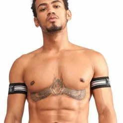 Mister B Urban Club Bicepsbanden Gestreept Grijs