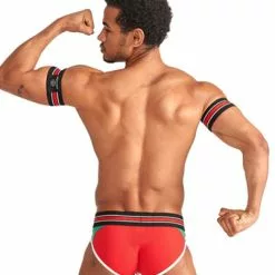Mister B Urban Club Biceps Bands Gestreept Rood -Goedkope KLEDING winkel B824051 b