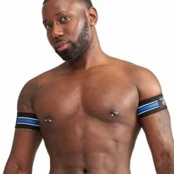 Mister B Urban Club Biceps Bands Gestreept Blauw
