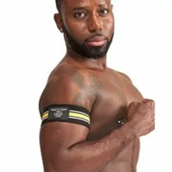 Mister B Urban Club Biceps Bands Gestreept Geel -Goedkope KLEDING winkel B824053 b